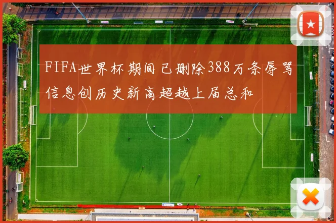 FIFA世界杯期间已删除388万条辱骂信息创历史新高超越上届总和
